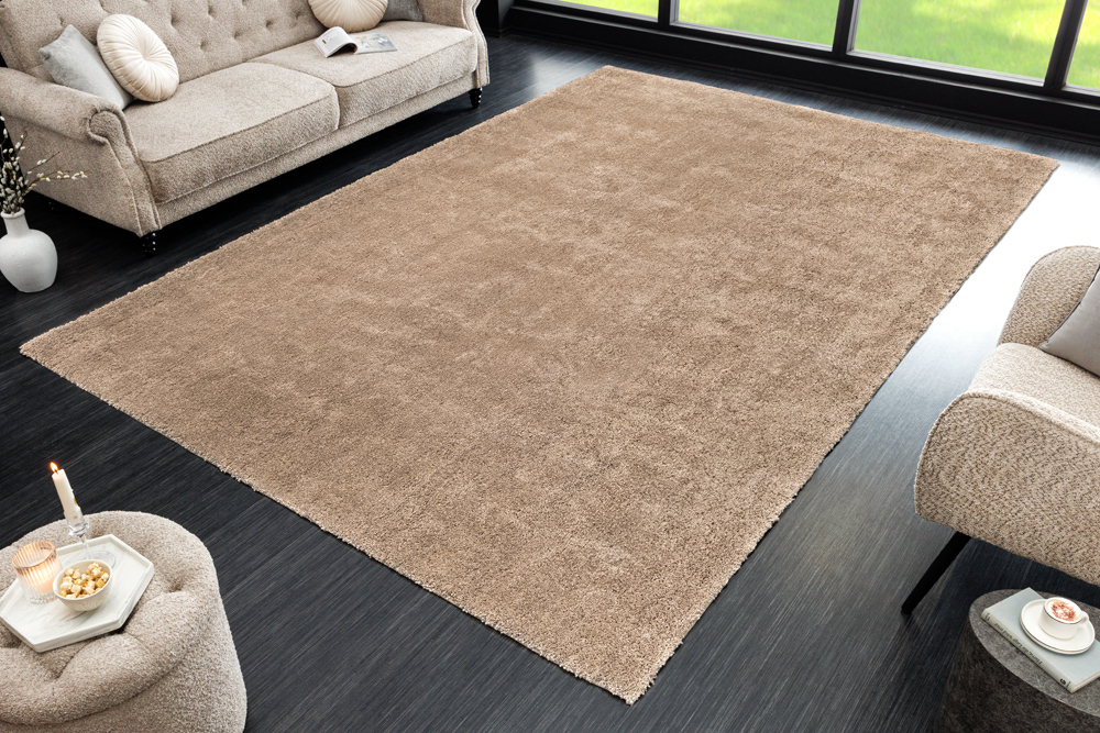 Design XXL Teppich CLOUD 9 350x240cm beige Hochflor Indoor-Teppich