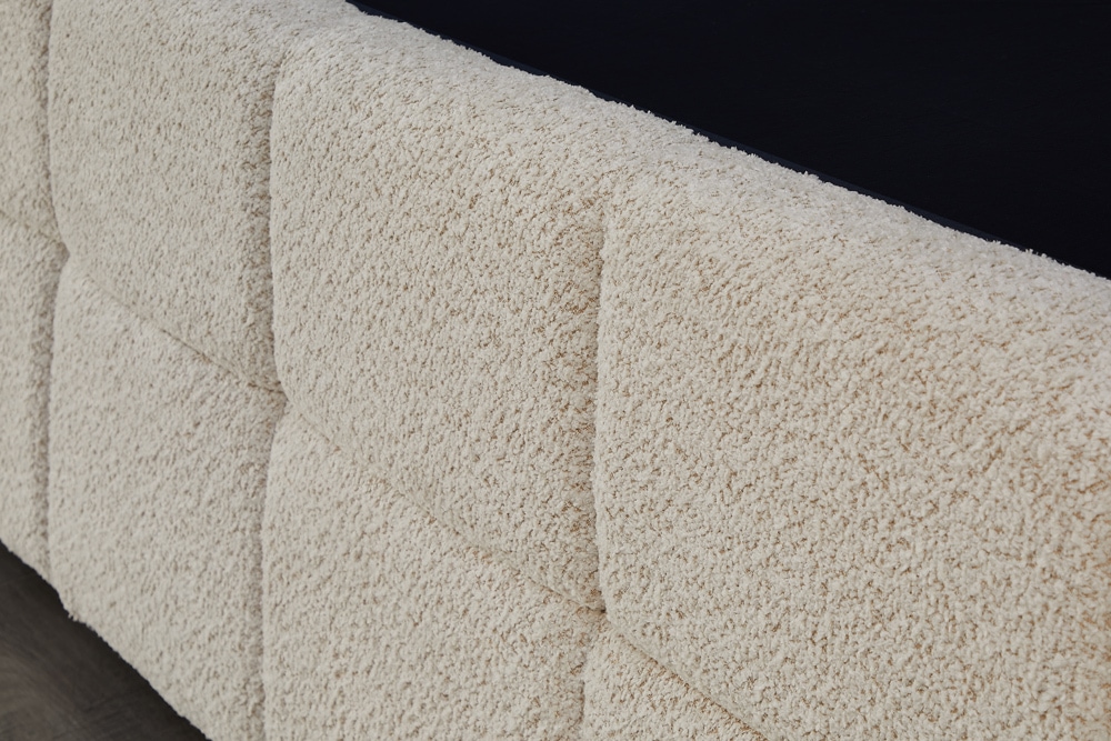 Design Boxbett PRESTIGE 140x200cm creme Bouclé mit Stauraum und Lattenrost