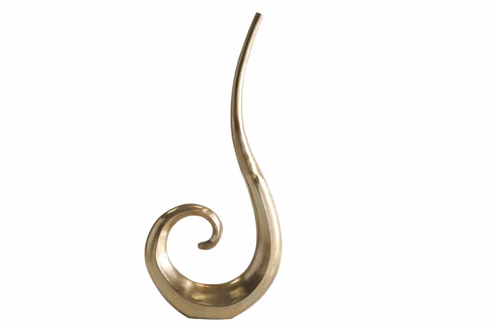 Moderne Vase WAVE XL 106cm gold Aluminium poliert Dekoration