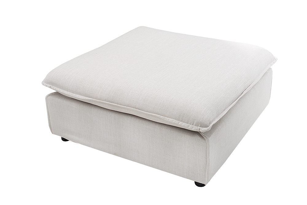 Großer Hussenhocker HEAVEN 100cm natur Leinenstoff