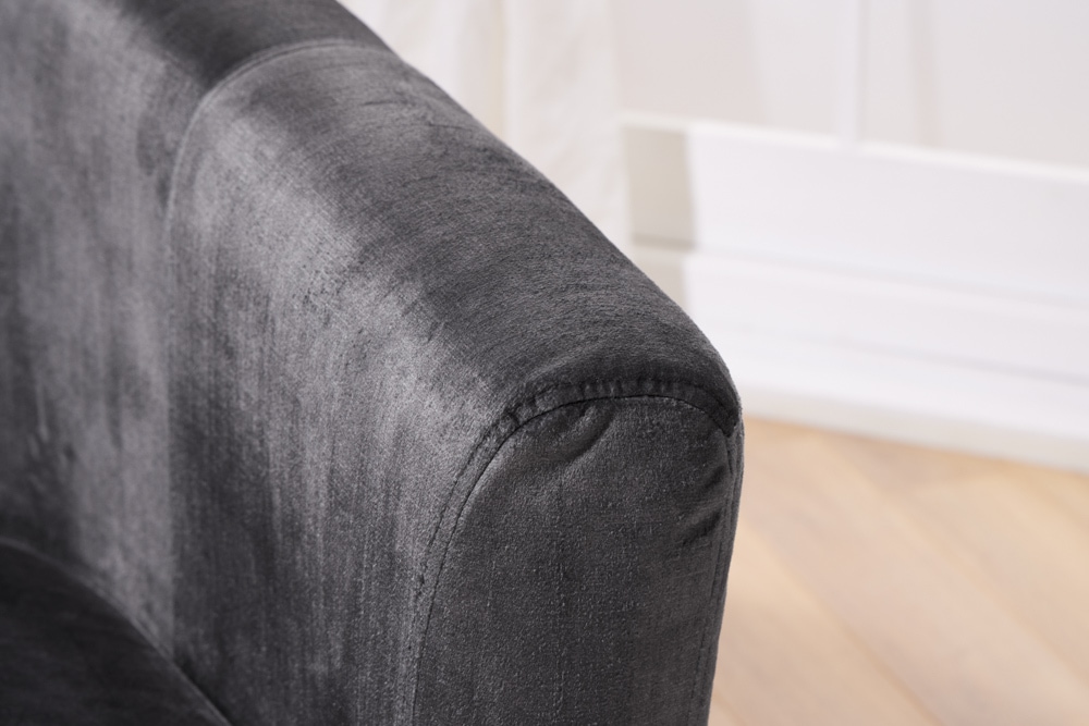 Design Lounge Sessel HEMINGWAY dunkelgrau Samt Armlehnen Cocktailsessel