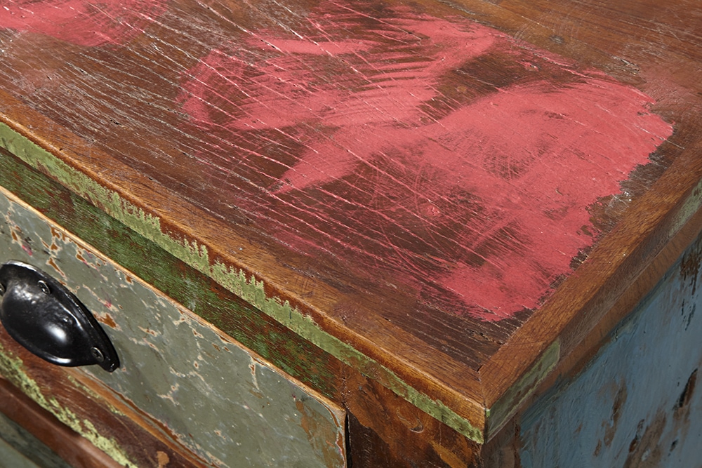 Einzigartiges Sideboard JAKARTA 125cm recyceltes Massivholz aus Fischerbooten