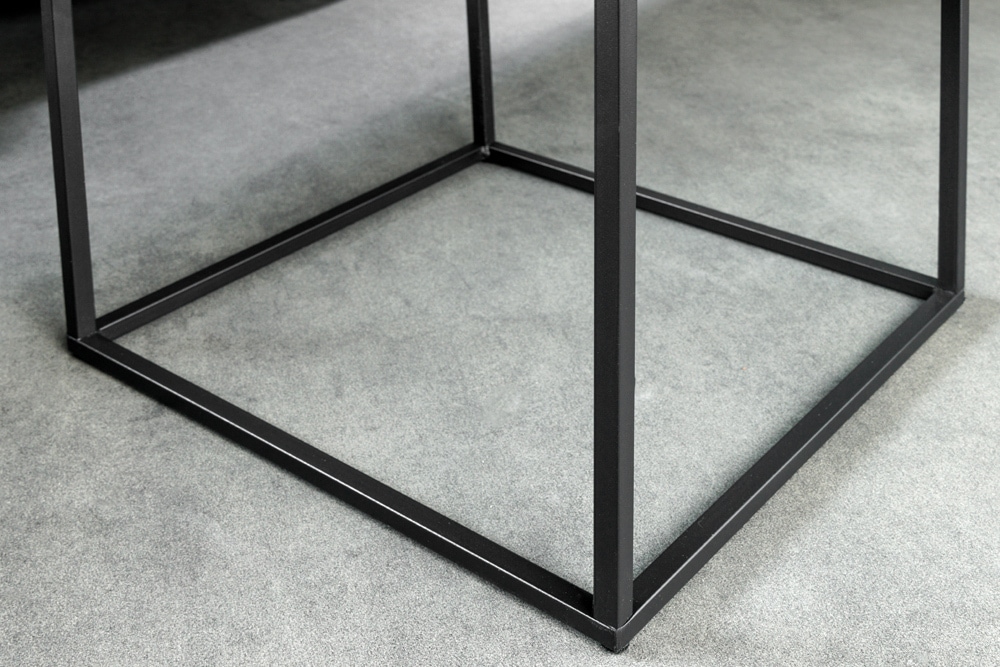 Moderner Beistelltisch ARCHITECTURE 45cm weiß Marmor-Design Metallgestell