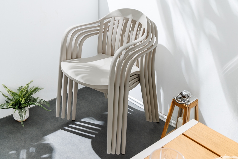 In- und Outdoor Gartenstuhl STUDIO ITALIA taupe stapelbar wetterfest