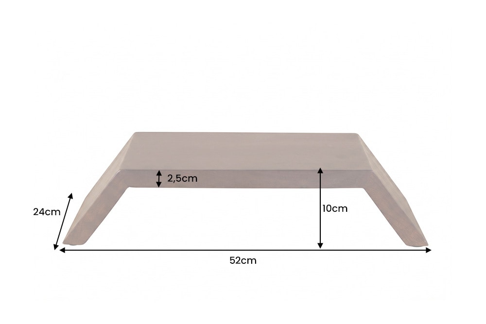 Massiver Monitorständer GATSBY 50cm braun Mangoholz Bildschirmständer Erhöhung