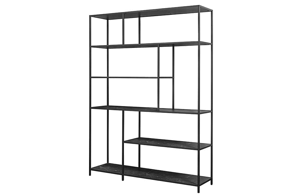Modernes Bücherregal SLIM LINE 185x135cm graphit Metallgestell