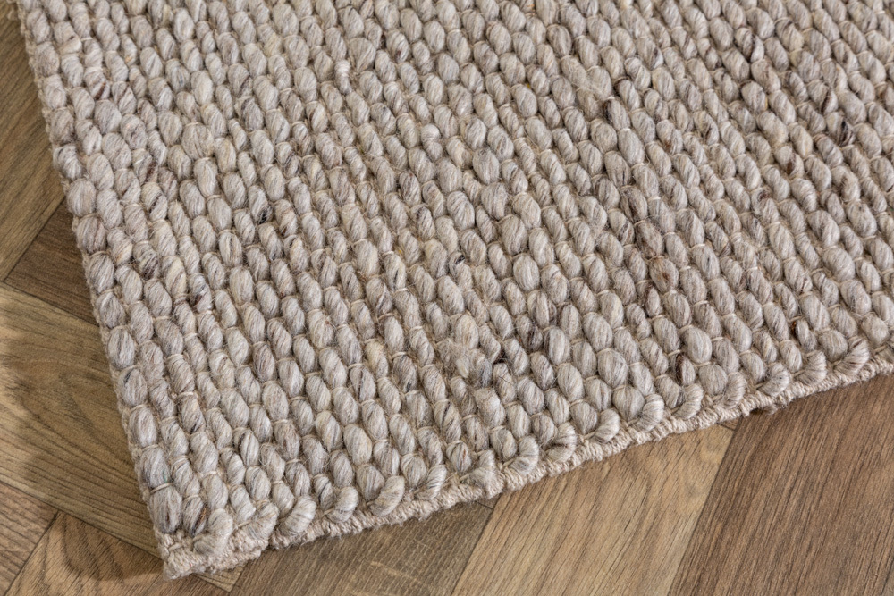 Design Teppich WOOL 240x160cm silbergrau aus Wolle