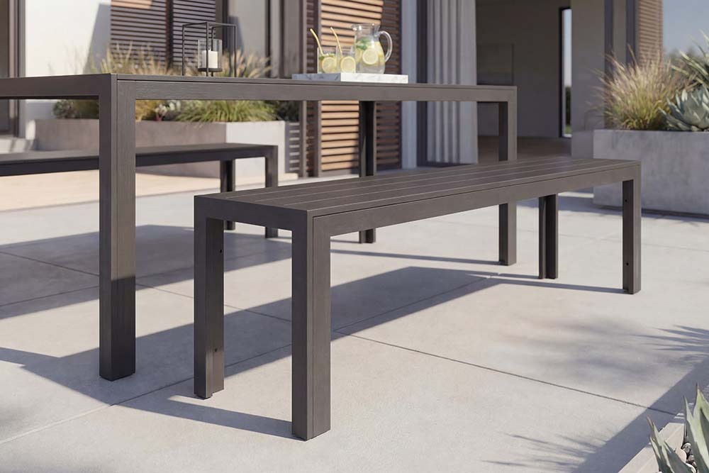 Moderner Gartentisch DESIGNO 205cm anthrazit schwarz Aluminium wetterfest