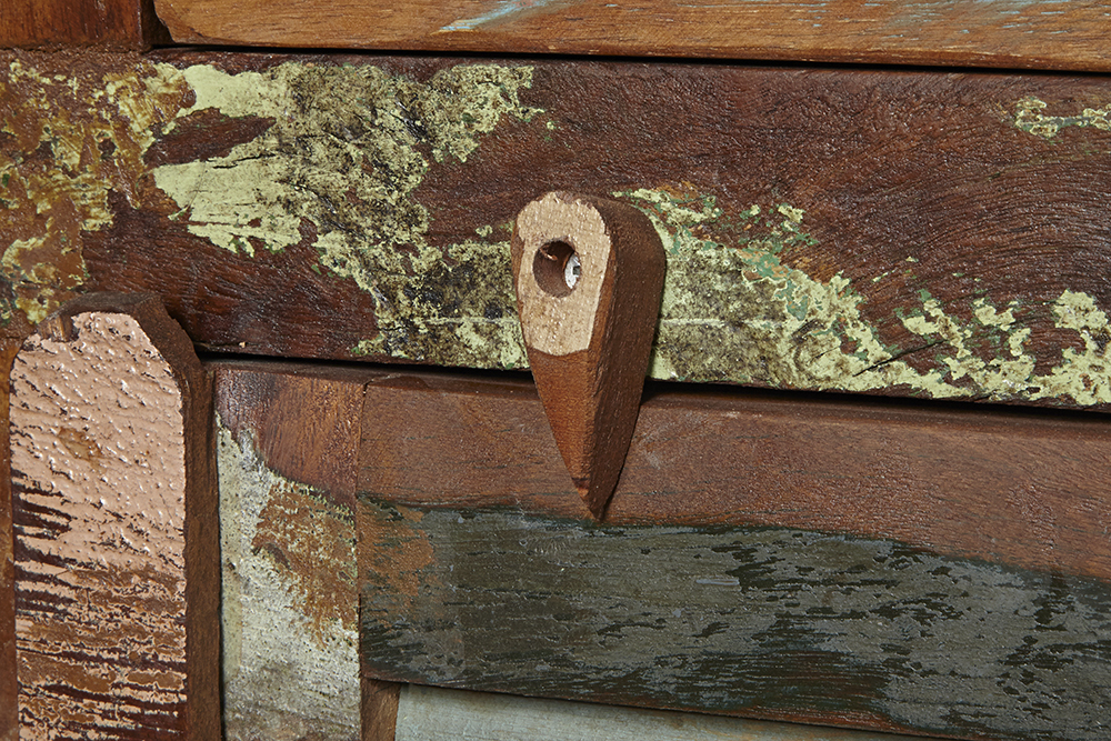 Einzigartiges Sideboard JAKARTA 125cm recyceltes Massivholz aus Fischerbooten