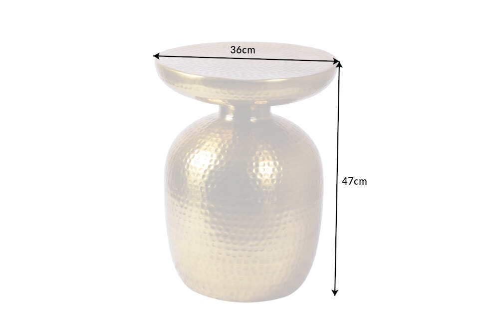 Handgearbeiteter Beistelltisch ORIENT 50cm gold Hammerschlag Design
