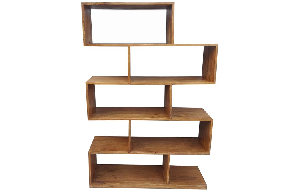 Massives Regal MAKASSAR XL 150cm braun Mangoholz honey finish Bücherregal