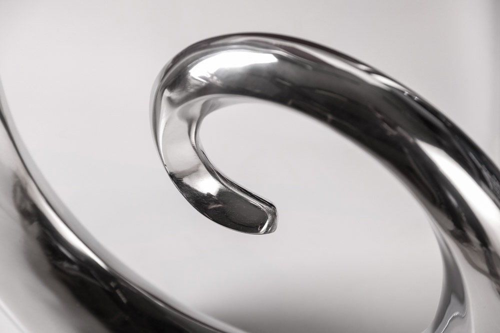 Moderne Vase WAVE XL 106cm silber Aluminium poliert Dekoration