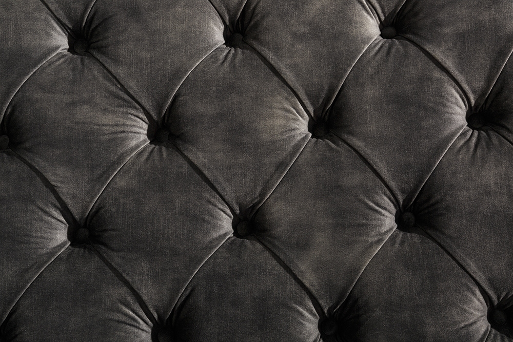 Design Doppelbett PARIS 180x200cm grau Samt Chesterfield