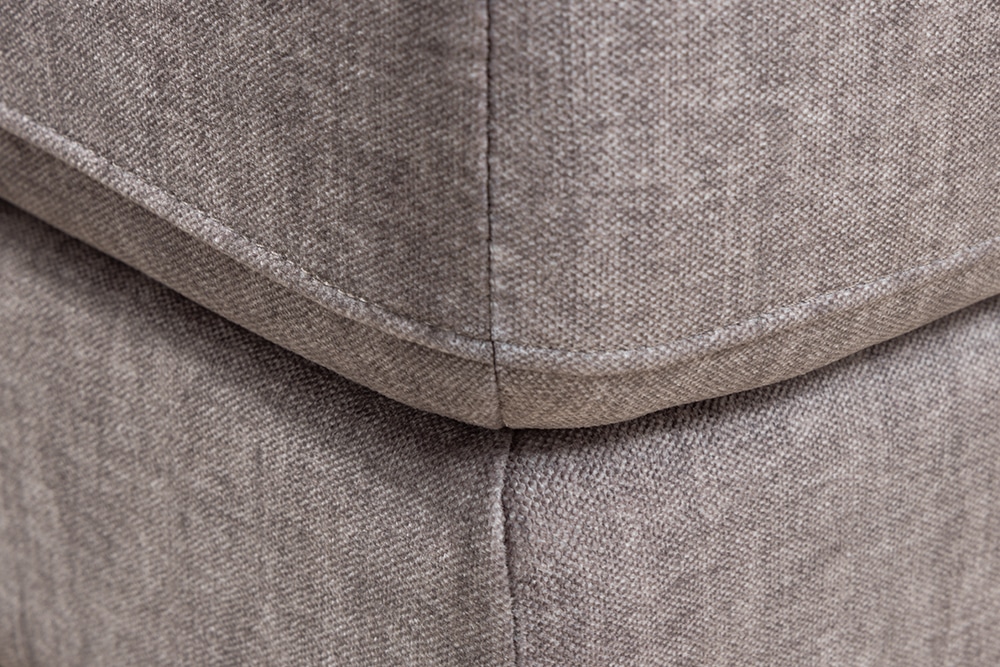 Moderner Hocker LOFT 75cm taupe Vogue Velours Samt Nosagfederung Taschenfederkern