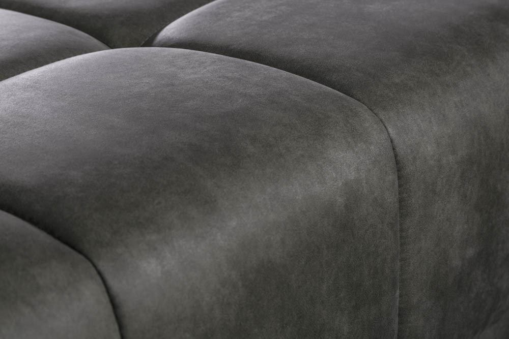 Big Sofa ELEGANCIA 285cm grau Microfaser XXL Couch inkl. Kissen Federkern