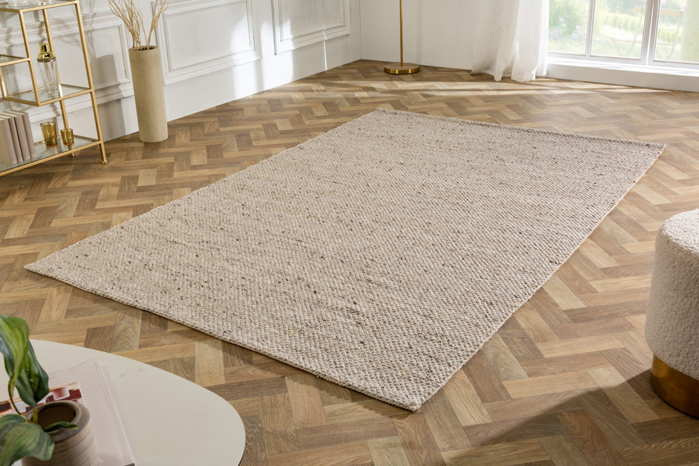 Design Teppich WOOL 240x160cm silbergrau aus Wolle