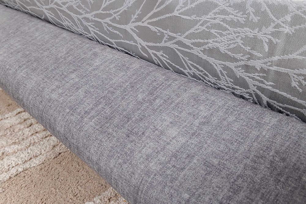 Bett SWING 180x200cm grau Vogue Seiden Samtstoff