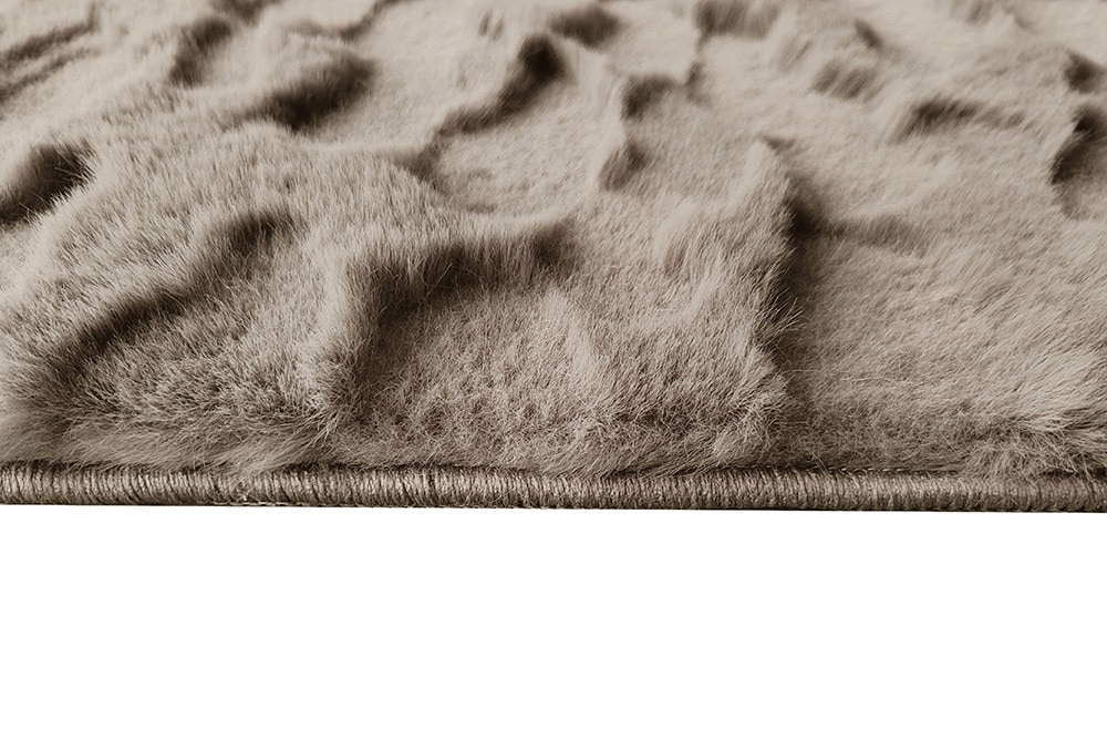 3D Hochflor Teppich DUNE 230x160cm taupe Hoch-Tief-Effekt