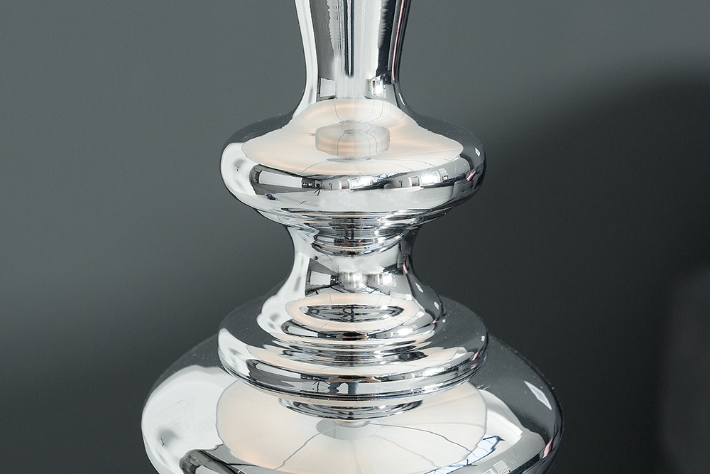Edle Design Stehlampe LUCIE 160cm silber weiß Barock Stil Stehleuchte