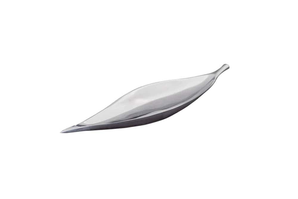 Handgearbeitete Deko Schale SILVER LEAF 40cm silber Aluminium