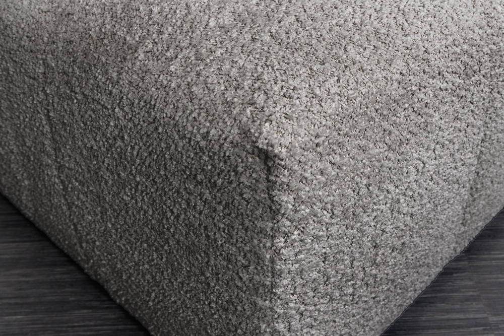 Moderner Hocker ROYAL 120cm grau Bouclé Federkern Sitzhocker Fußhocker