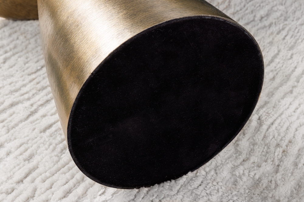 Handgearbeiteter Beistelltisch ELEMENTS 55cm gold grün Marmor rund
