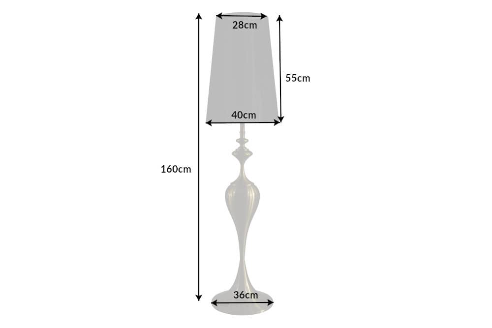 Barock Stehlampe LUCIE 160cm schwarz gold gebürstet Stehleuchte