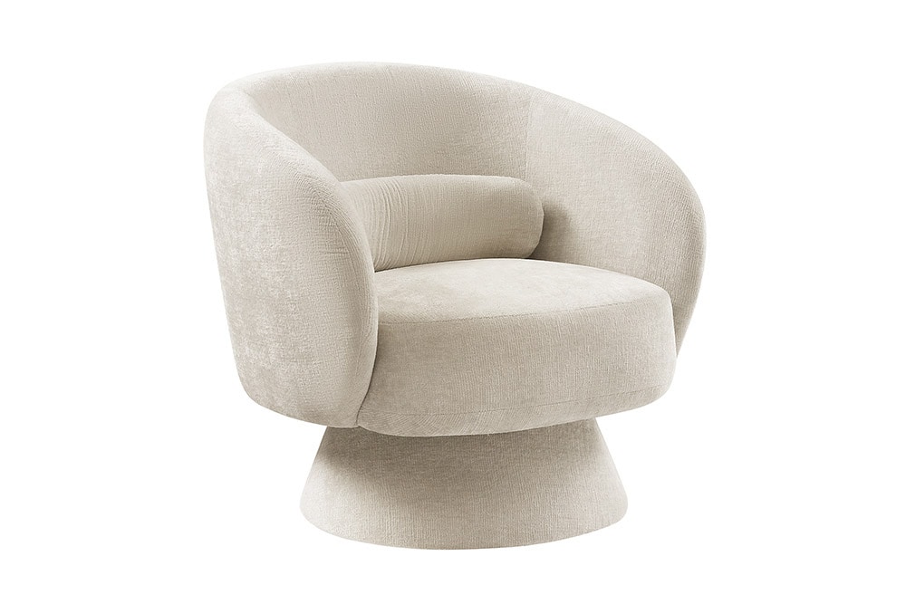 Drehbarer Design Sessel BOSSA NOVA beige Chenille