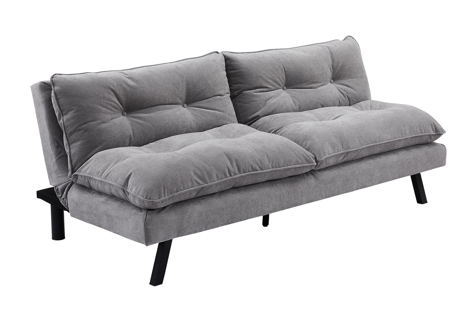 Modernes Schlafsofa COCOONING 190cm grau Chenillestoff 3-Sitzer Couch