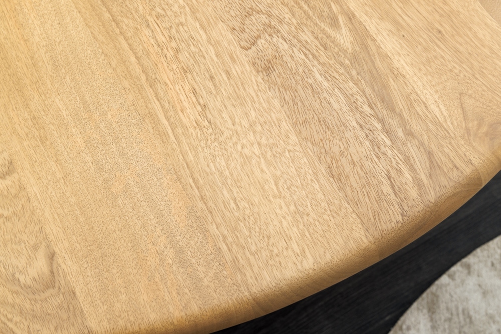 Runder Esstisch ARTE 120cm kaschmir beige finish Mangoholz massiv mit markantem Gestell