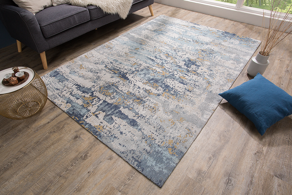 Design Teppich ABSTRAKT 240x160cm blau Baumwolle