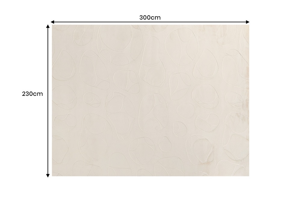 3D Hochflor Teppich LUNA 300x230cm taupe Hoch-Tief-Effekt Indoor-Teppich