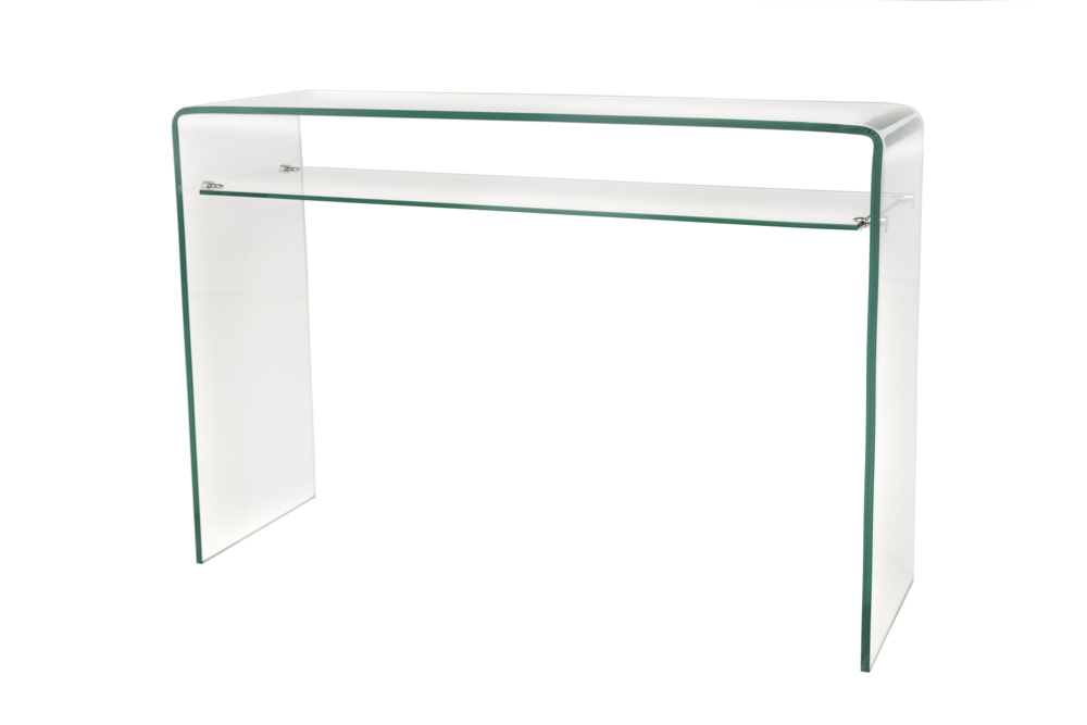 Design Konsolentisch FANTOME 100cm Glas transparent mit Ablage