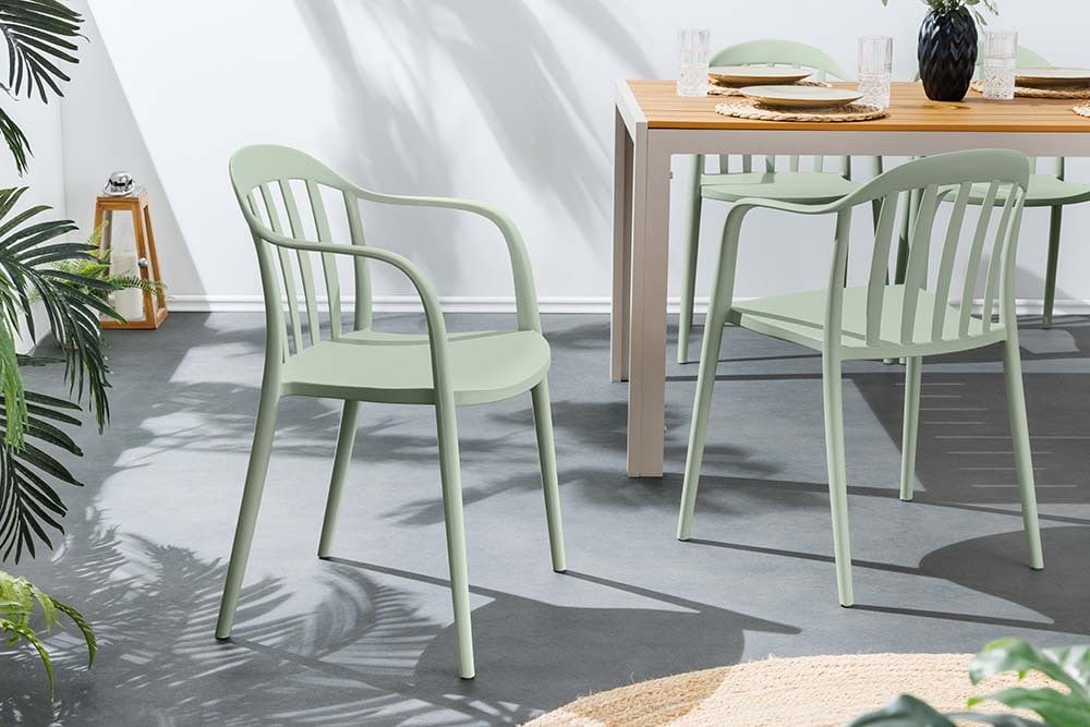 In- und Outdoor Stuhl STUDIO ITALIA salbei stapelbar Kunststoff Gartenstuhl