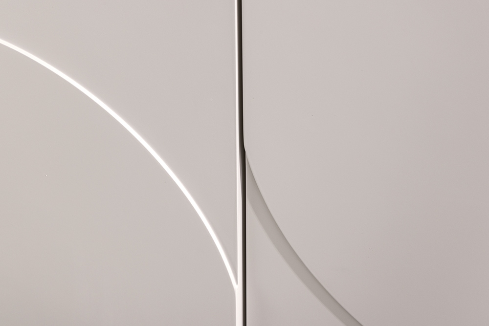 Design Sideboard SAVOY 180cm kaschmir weiß Marmor Keramik mit Stauraum und 3D-Front