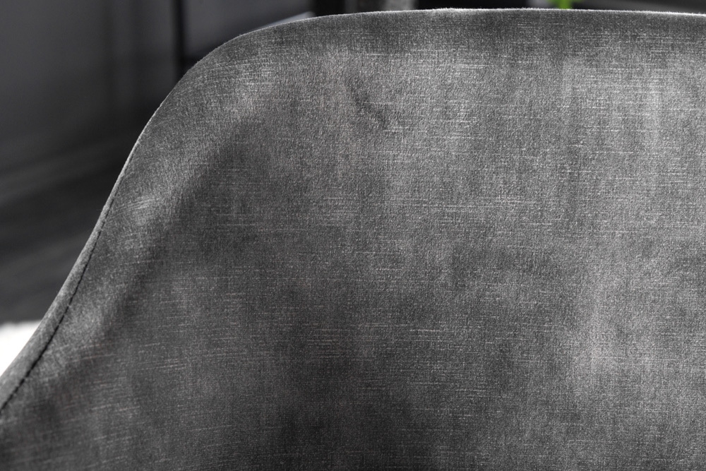 Design Stuhl VOGUE grau Samt schwarze Metallbeine