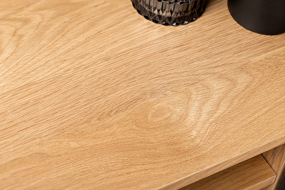 Hängendes TV-Lowboard LIVING EDGE 160cm natur schwarz Wildeiche geölt Baumkante