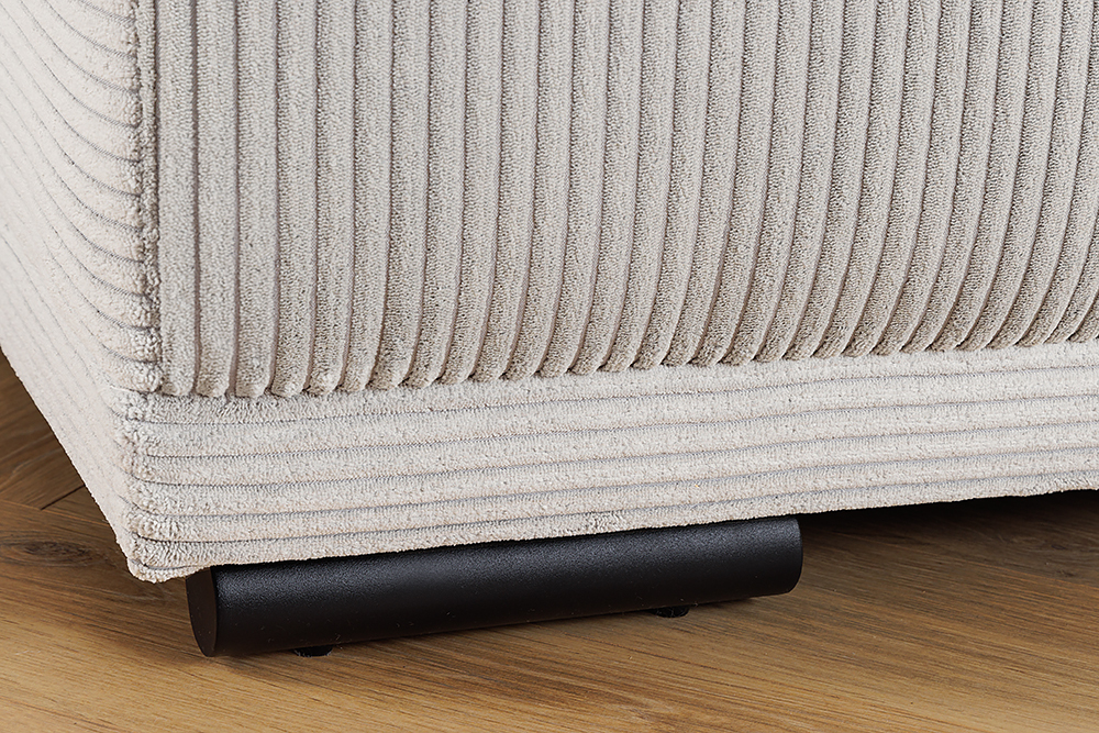 Moderner Hocker ELEGANCIA 110cm champagner beige Cord Fußhocker Sitzhocker