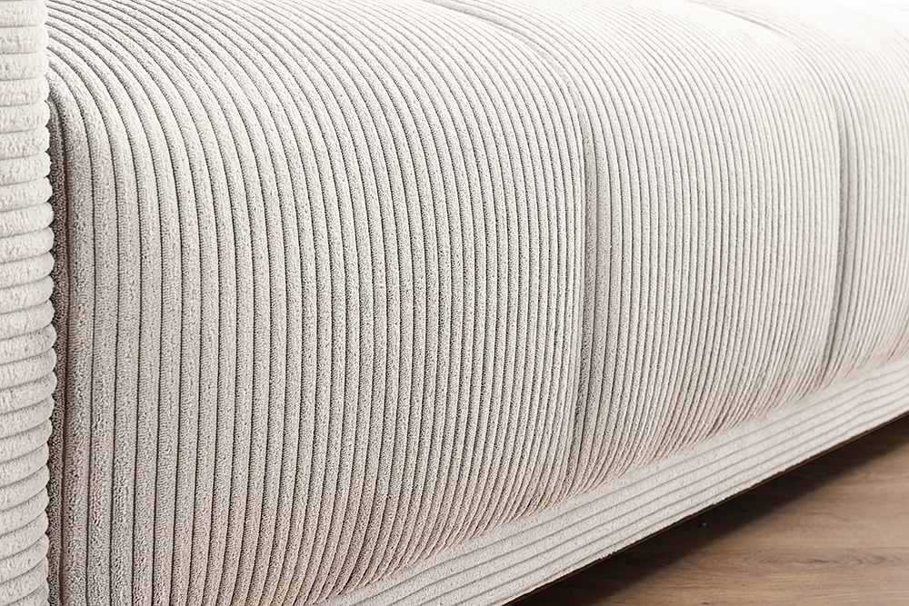 Modernes XXL Sofa ELEGANCIA 285cm champagner beige Cord inklusive Kissen Bigsofa