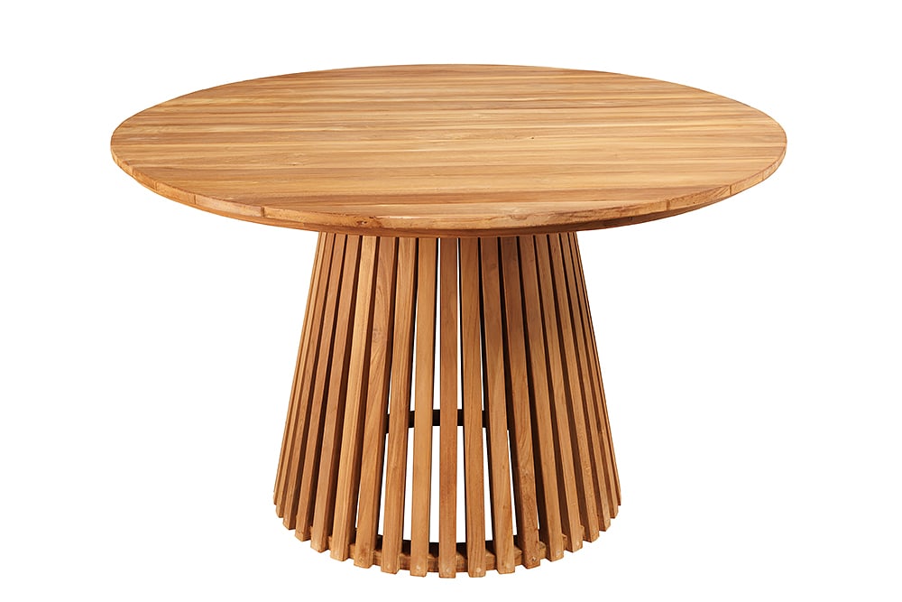 Runder Esstisch EMPIRE TEAK 120cm braun Teakholz Indoor Outdoor wetterfest