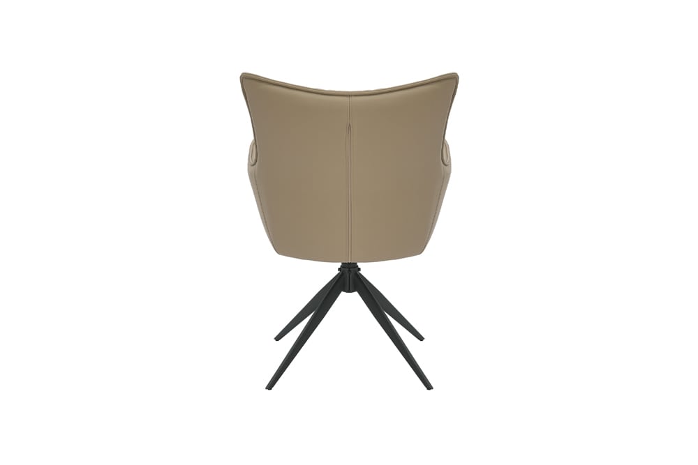 Drehbarer Design Stuhl VOGUE taupe Kunstleder Metall 360° mit Armlehne