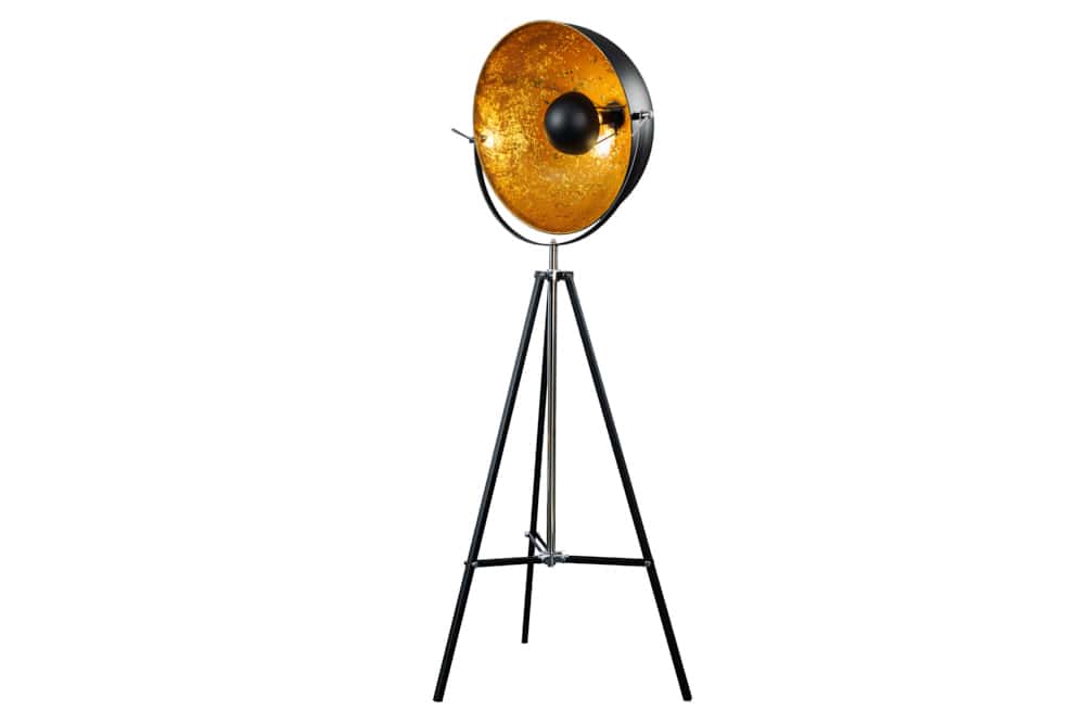 Stehlampe BIG STUDIO 170cm schwarz Blattgold-Optik Industrial Design