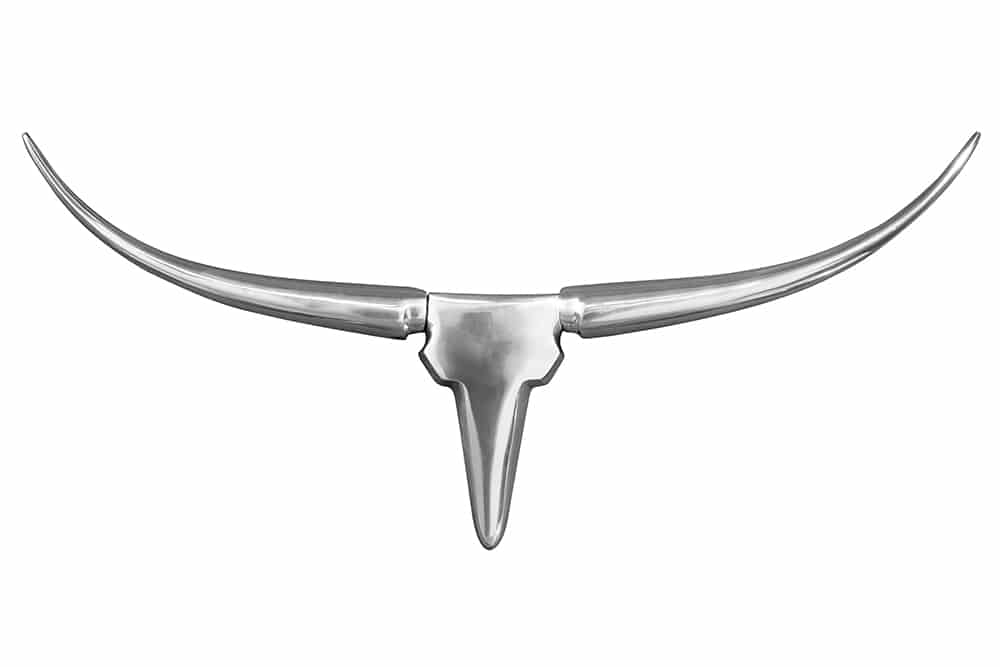 Moderne Design Wanddekoration BULL 75cm silber Aluminium Stierkopf