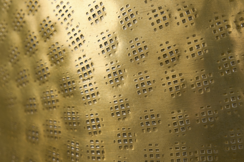 Elegantes Vasen 2er Set ORIENTAL 44cm gold im Grid Hammerschlag Design
