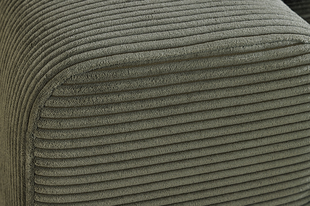 Modernes XXL Sofa ELEGANCIA 285cm grün Cord Federkern inklusive Kissen Bigsofa
