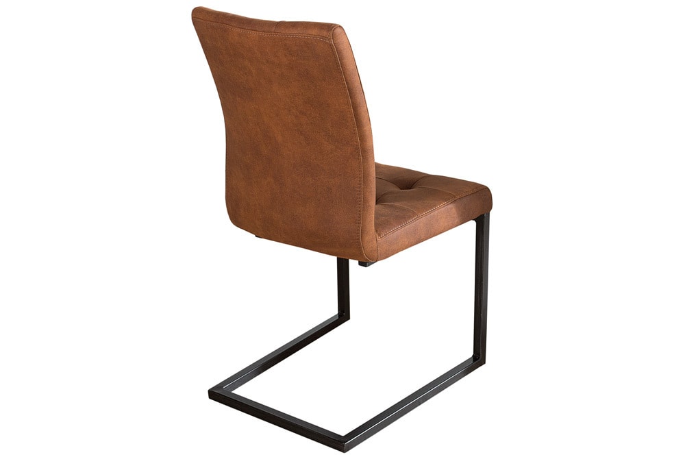 Design Freischwinger Stuhl OXFORD vintage braun Gestell Eisen