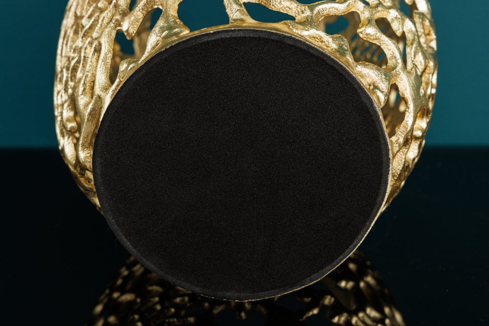 Filigrane Design Vase ABSTRACT LEAF gold 50cm Handarbeit