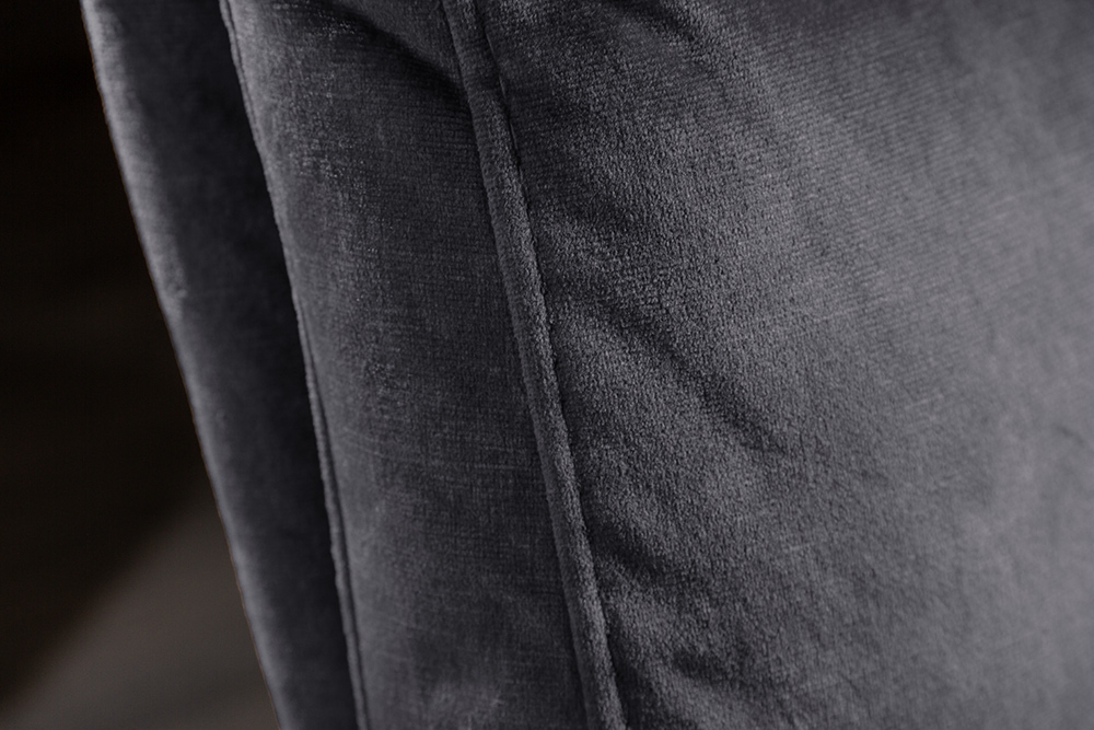 Moderner Freischwinger Stuhl COMFORT grau Samt mit Komfortgriff