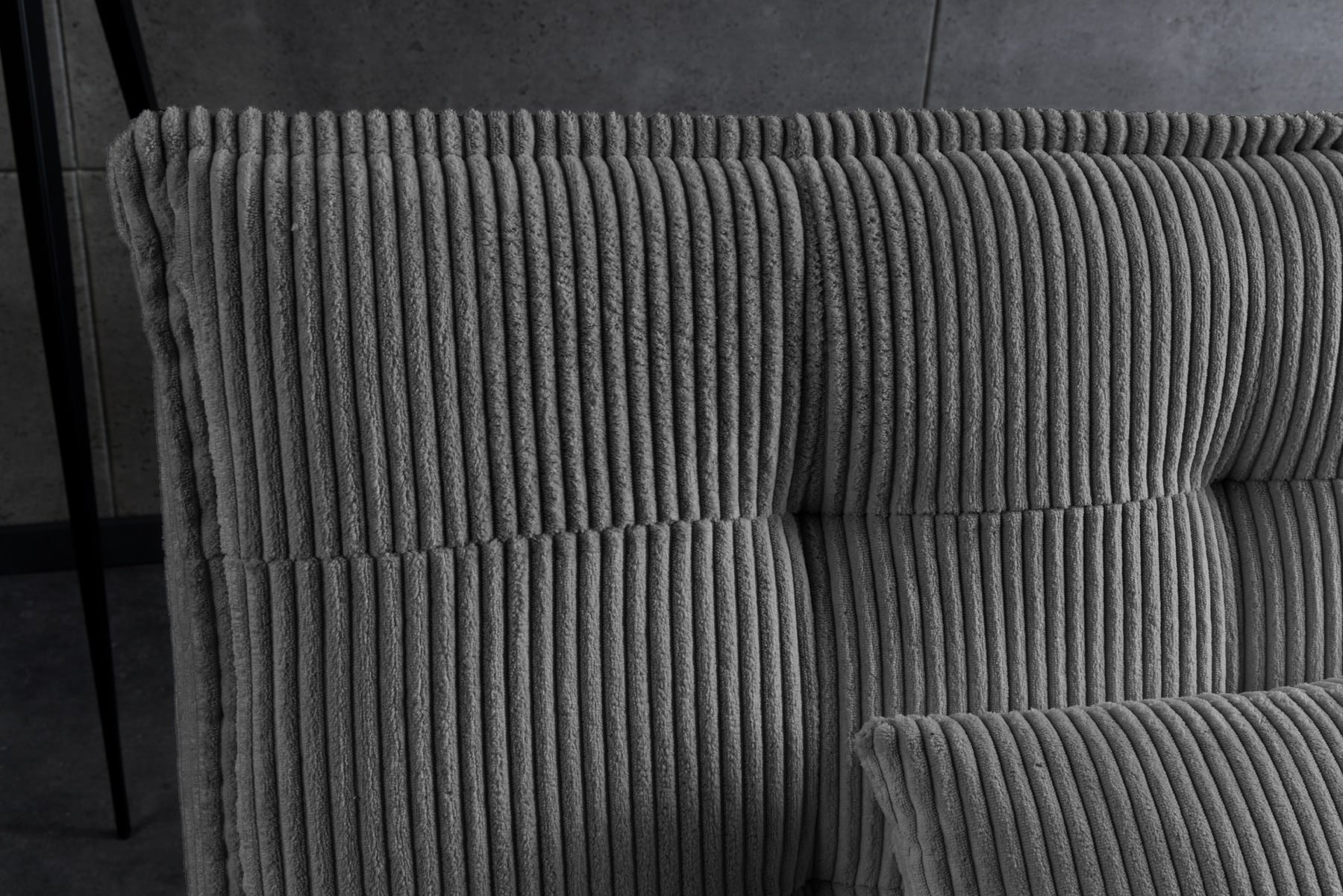 Modernes Schlafsofa JAZZ 190cm grau Cord 3-Sitzer Couch