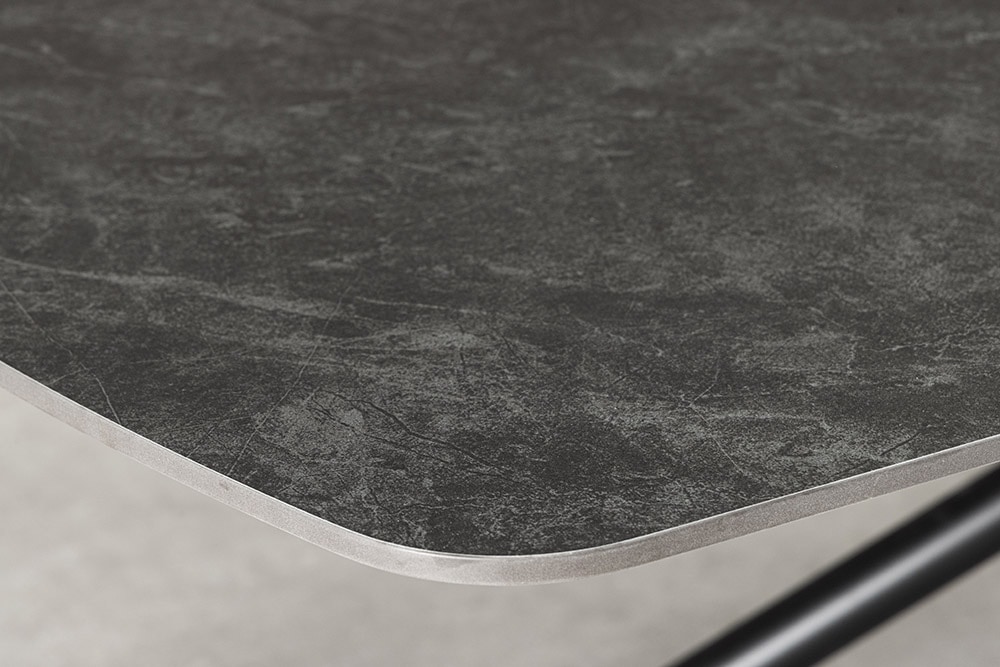 Design Esstisch OSAKA 160cm anthrazit Keramik schwarz Sterngestell Metall